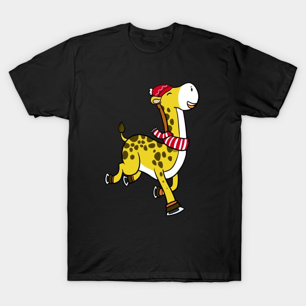 Skating Giraffe T-Shirt by WildSloths